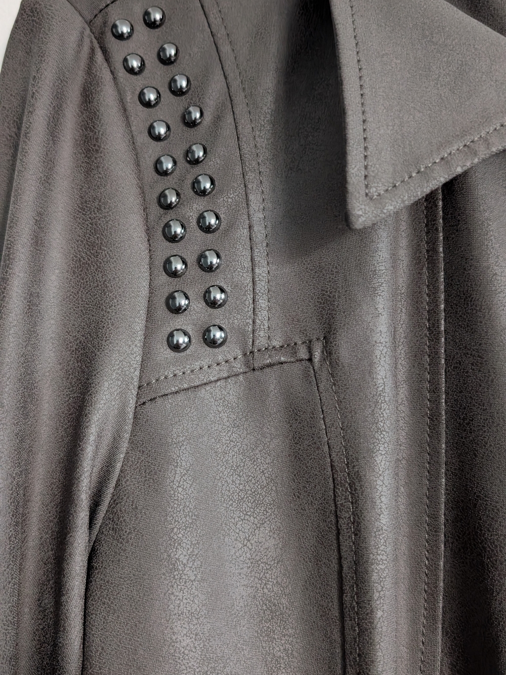 Joseph Ribkoff Women's Gray Stud-Accent Jacket Size XL - Picture 3 of 11